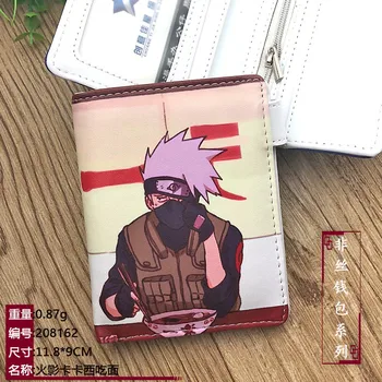 Anime Naruto Hatake Kakashi Trumpas Kortelės Turėtojas Piniginės Užtrauktuku Piniginės su Mygtuką