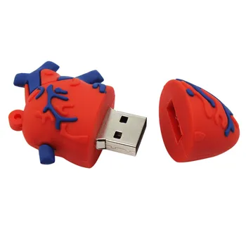 TEKSTAS MAN Mini animacinių filmų širdies, smegenų pendrive 4GB 8GB 16GB 32GB Stick, USB 