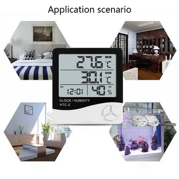1Pcs Patalpų Lauko Skaitmeninis Termometras su Drėgmėmačiu LCD Ekranas Temperatūros, oro Drėgmės Matuoklis