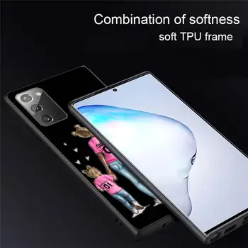 TPU Soft Case for Samsung Galaxy Note 20 Ultra 10 Pastaba Plius 20 5G 8 9 10 Lite Padengti Graži mama, dukra, sūnus Telefonas Atvejų