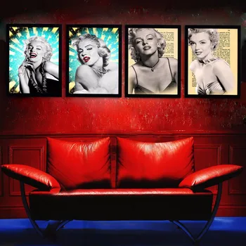 Marilyn Monroe Sienos Nuotraukas Kambarį Filmų, Plakatų ir grafikos Sienos Meno Tapybos Drobės Namų Dekoro Juoda Balta Pav.