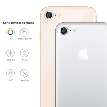 3-in-1 Stiklinės + Case For iPhone SE 2020 Screen Protector, Grūdintas Stiklas Apple iPhone SE (2020 m.) Kameros Stiklo Raštas