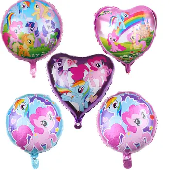 Mano mažai pony folija balionai su 18inch vaivorykštė skaičius balionu mergina gimtadienis Stalo dekoravimo, Kūdikių Dušas