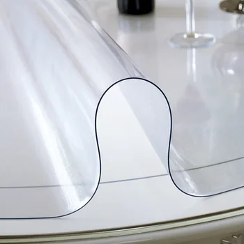 Minkšta stiklo, silikono staltiesė PVC apvali staltiesė atspari vandeniui virtuvės naftos-įrodymas, juoda staltiesė apvalus skaidrus staltiesė