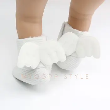 Minkštas Kūdikio 3D Sparno Velet Bateliai Kojinės Naujagimiui Kalėdų Dovana Kūdikiui Šiltas Lovelę Batai 0-18Months