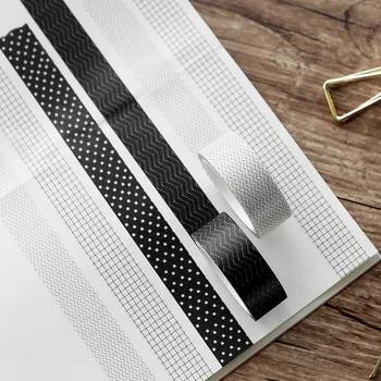 JIANWU 1pc 15mmX5m black & white serija fondas washi tape sąsiuvinis apdailos užrašų knygelė 