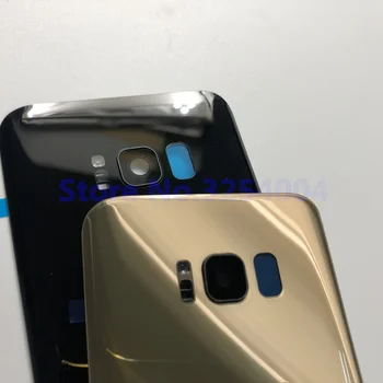 Galinis Baterijos Dangtelis Atveju, Samsung Galaxy S8 G950 S8 + G955 S8 Plius Galinio Stiklo Korpuso Dangtis + Klijai +Kameros Stiklo Objektyvo Rėmas