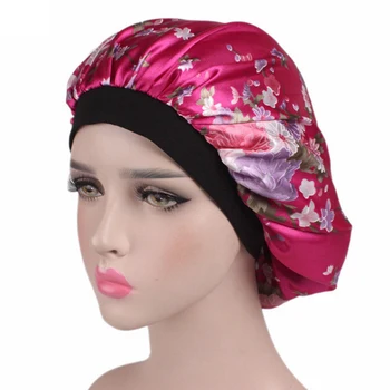 2020 Moterų Plaukų Priežiūra Nakties Miego Skrybėlės Satino Gėlių Variklio Dangčio Bžūp Beanies Šilko Kepurės Galvos Wrap Ponios Skullies Mados Naujų Karšto Pardavimo