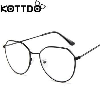 KOTTDO Naujas metalo skaitymo akiniai rėmeliai vyrų mados plokščias veidrodis akiniai moterų retro akiniai rėmeliai oculos de grau feminino
