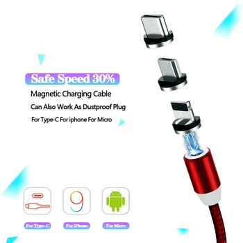 Apvalus Magnetinis Kabelio 8 Pin Tipas C Micro USB C Žvakės Greito Įkrovimo Telefoną Magnetas Įkroviklio Kištuką iPhone (Tik Magnetinio Plug)