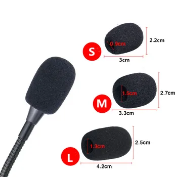 60Pcs laisvų Rankų įrangos Mikrofonas Mikrofonas Putų Apima Atvartas Microphone Mic Stiklus, Juodos Spalvos 30*22*8mm
