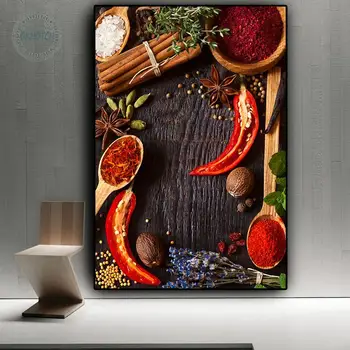 Daržovių Grūdai, Prieskoniai, Virtuvė, Drobė, Tapyba Cuadros Skandinavijos Plakatai ir Spausdina Sienos paveiksl Kambarį Dekoro