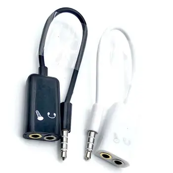 Du-in-one audio Adapter Dual 3,5 MM Ausinių Kištuku, Garso Kabeliai Splitter Mikrofonas+Stereo kištuko 2 1 4 polių Ausinių Jungtis