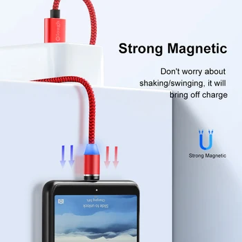 Elough 2M Magnetinio Laidas iPhone Samsung A50 Kabelio 