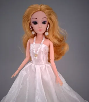 Lėlės Priedai Imitacija, Perlų Papuošalai Karoliai Barbie Lėlės Mados Dekoruoti Auskarai, 1:6 BJD Lėlės Baby Doll Žaislas
