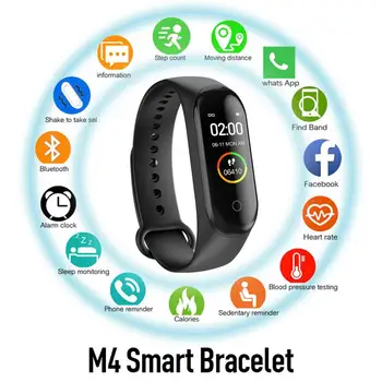 M4 Smart Watch Vyrų, Moterų Kraujo Spaudimo Monitorius Vandeniui Fitness Tracker Apyrankę Širdies ritmo Smartwatch 