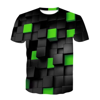 Sprogstamųjų geometrinis grafinis T-shirt vasaros vyriški marškinėliai vyriški laisvalaikio viršuje 3DT-Marškinėliai mados O-kaklo marškinėliai plius dydis streetwear