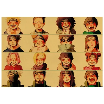 Naruto Plakatas Klasikinis Anime ir Animacinių filmų Kraftpopieris Plakatas, Tapyba Sienų Lipdukai Namų dekoro 50.5*35cm