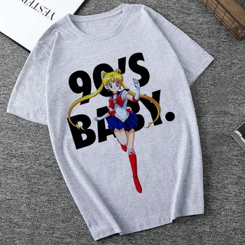 Sailor Moon Sniego Balto Print T Shirt Klaidingą Asmenybė 