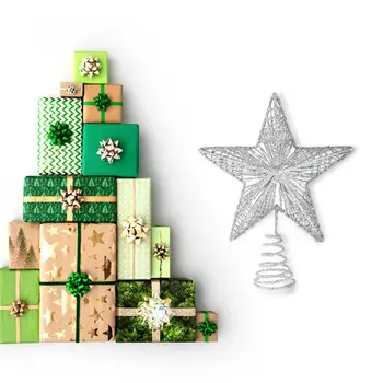 1Pc Išskirtinį Geležies Meno Ornamentas Gražus Medis Žvaigždė Kalėdų (Pink)