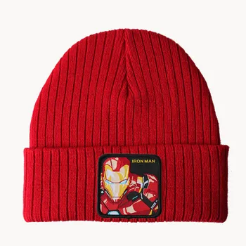 Naujų 2020 M. Žiemos Skrybėlės Marvel Keršytojas Žmogus-Voras Iron Man Anime Cartoon Kids Bžūp Šiltas Megzti Skrybėlę Vėjo Kepurės Kalėdų