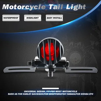 Juoda Retro Moto Galiniai Indikatorius Licenciją Plokštelės Laikiklis Chopper Motociklo Stabdžių Šviesos Harley Motociklo Uodegos Šviesos