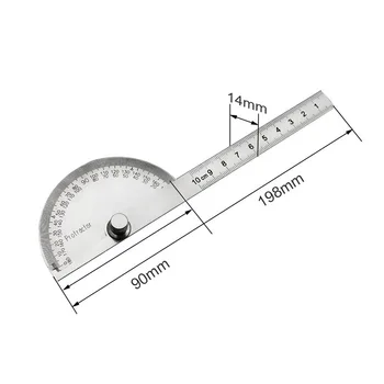 180 Laipsnių Reguliuojamas Matlankis daugiafunkcis nerūdijančio plieno roundhead kampas valdovas matematikos matavimo įrankis