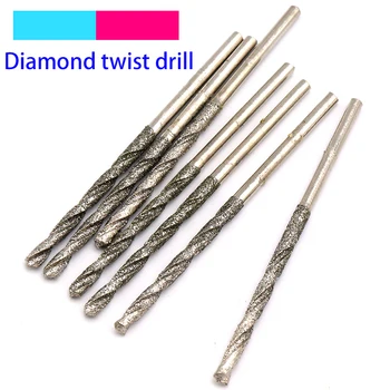 10vnt Diamond Padengtas Twist Drill Bits Nustatyti Adata greitapjovio Plieno Poliravimas elektriniai Įrankiai, Stiklo Papuošalai Agatas Bauda Gręžimo