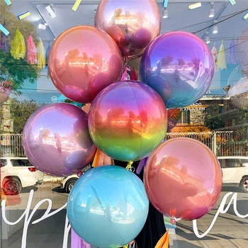 Naujas! 22inch 4d vaivorykštė gradiento spalvos balionus, gimtadienio, vestuvių šventė šalies apdailos diskoteka balionas photobooth fonas