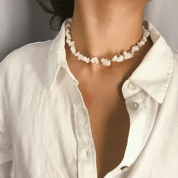 Populiarus Zawalcowany Choker Moterų Akmens Collares Karoliai Moterų Naujų Papuošalų collares de moda 2020 m.
