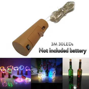 3M 30LEDS LED Varinės Vielos Corker String Pasakų Žibintai Stiklo Amatų Butelį, naujieji Metai, Kalėdos, Valentino Vestuvių Dekoravimas