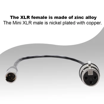 Mini XLR 3pin Vyrų ir XLR 3pin Moterų Garso Kabelis Ekranuoti Aliuminio Folija, Vario Viela, Garso Linija, Kabelinė Mikrofono Kameros