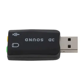 Sandėlyje! USB 2.0 į 3D Mic Garsiakalbių Garso Ausinių Garso plokštės Adapteris 5.1 PC Nešiojamas Naują Atvykimo