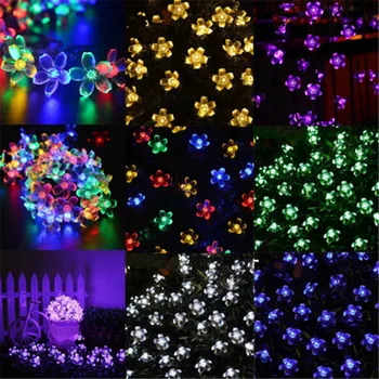 Naujas Multi 10M 100 LED Vyšnių Žiedai, Persikų, Gėlių String Fėja, Kalėdų Šviesos, baterijomis, 2/3/4m Sakura star Garliava