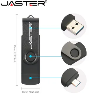 JASTER universalus USB2.0 plastiko apversti OTG juodi p017 USB diską, meilės, USB 