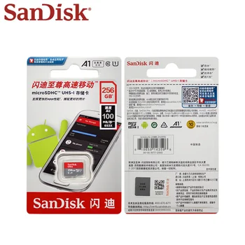 SanDisk Micro SD Kortele 512 GB 400GB 256 GB 200GB 128GB 64GB 98MB/s 16GB 32GB A1 Atminties Kortelės C10 