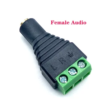 2vnt/daug 3.5 jungtis stereo adapteris 3,5 mm RCA audio mono kanalo prijungti prie varžto terminalo audio mono kanalo plug