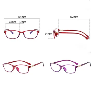 Iboode Moterų Elegantiškas Skaitymo akiniai TR90 Presbyopia Akiniai +1.0 +1.5 +2.0 +2.5 +3.0 +3.5 +4.0 Metalo Stabdžių Mėlyna Šviesa Akiniai