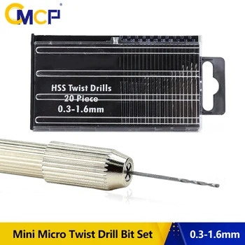 CMCP HSS Twist Drill Bits 0.3-1.6 mm Mini Micro Grąžtas Nustatyti, Aliuminio, rankinis Grąžtas Modelio laivai Su Byla Priemonė, Mini Grąžtas