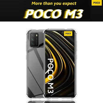 Silikoninis Minkštas Atveju Poco M3, Saugumo Stiklas xiaomi poco m3 Visiškai Padengti Atveju Pocophone Poco F2 Pro, Poco X3 NFC Aišku, Padengti M 3