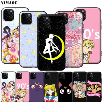 YIMAOC Sailor Moon Silikono Soft Case for iPhone 12 Mini Pro 11 XS Max XR X 8 7 6 6S Plius 5 5S SE