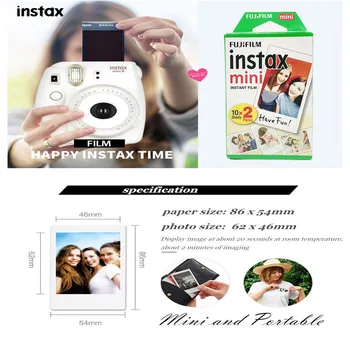 Fujifilm Instax Mini Kino 10 20 30 40 50 60 100 Lapų 3 colių FUJI mini 9 Polaroid Instant Foto Kamera 8 7s 70 90 7c