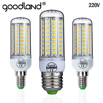 Goodland E27 LED Lempa 220V LED Lemputė SMD 5730 E14 LED Šviesos 24 36 48 56 69 72 Led Kukurūzų Lempučių Sietynas, Namų Apšvietimas