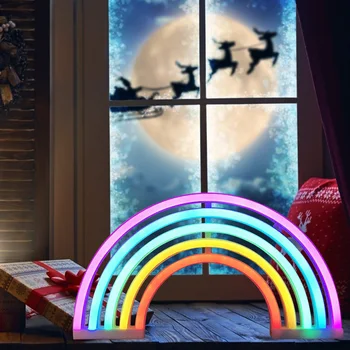 Mielas Vaivorykštė Formos Neon LED Nakties Šviesos Kūrybos Šalies Namų Miegamajame Dekoratyvinės Lempos Vaikams, Suaugusiems, Vaikams