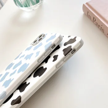 Mielas Pieno Karvė Modelio Telefono dėklas Skirtas iPhone 11 Pro XS Max XR Mados Matinis Minkštas atsparus smūgiams gaubtas, Skirtas 
