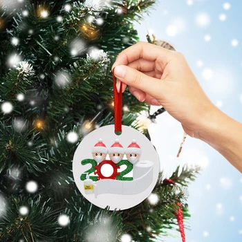 Asmeninį Pavadinimas Kalėdų Ornamentu Rinkinys Su Kauke, 2020 Naujas Karantino Maitintojo Šeimos Kalėdų Dekoravimo Rinkinį Kūrybos Dovana