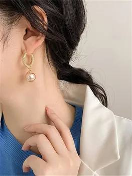 Kshmir Mados ir išskirtinį prancūzijos šviesą metalo auskarai perlo auskaru geometrinis moterų auskarai moterų ausies žiedai 2020 m.