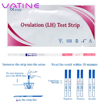 VATINE 20Pcs LH Tyrimus LH Ovuliacijos Testo Juostelės Pirmasis atsakymas Ovuliacijos Šlapimo tyrimo Juostelių Per 99% Tikslumo Testas
