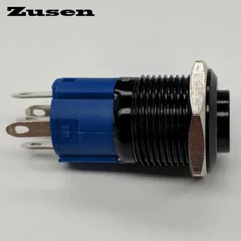 Zusen 16mm didelis galvos Žiedas apšviestas akimirksnį mygtukas jungiklis be tvirtinimo(ZS16F-11E/B/12V/A su ragų simbolis)