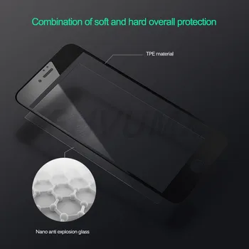 30D Visiškai Padengti Grūdinto Stiklo iPhone 7 8 Plius Screen Protector, Stiklo iPhone 7 8 6 6S Plus soft krašto Apsauginės Plėvelės Atveju